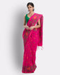 Women's Beige Cotton Blend Handloom Printed Saree