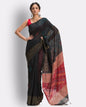 Women's Black Cotton Blend Handloom Saree