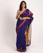 Women's Blue Cotton Blend Handloom Saree