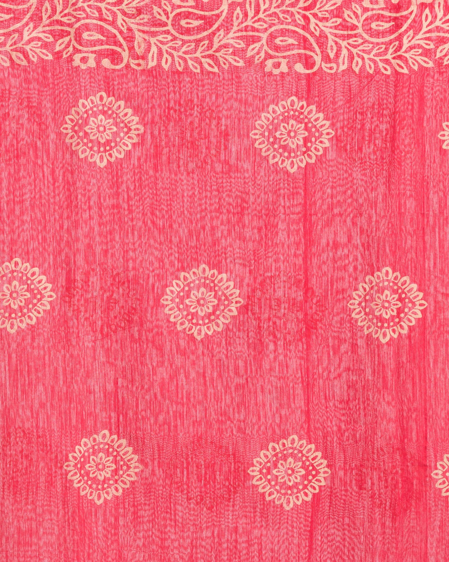 Women's Red Cotton Blend Handloom Printed Saree