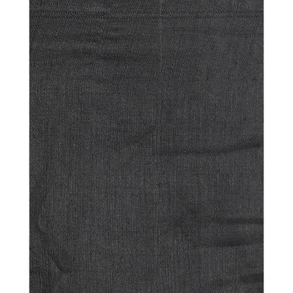Women's Black Cotton Blend Handloom Saree