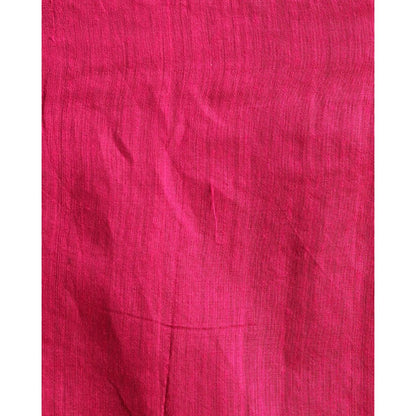 Women's Red Cotton Blend Handloom Saree