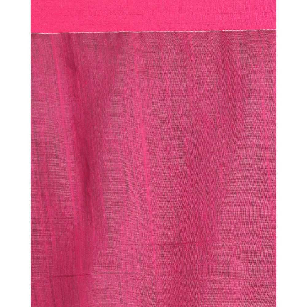 Women's Turquoise Cotton Blend Handloom Saree