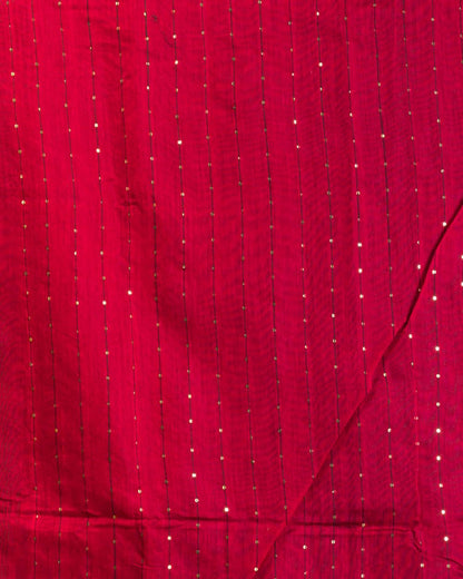 Women's Red Cotton Blend Handloom Saree