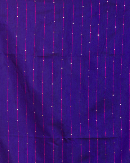Women's Blue Cotton Blend Handloom Saree