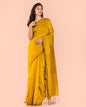 Women's Yellow Cotton Blend Handloom Saree