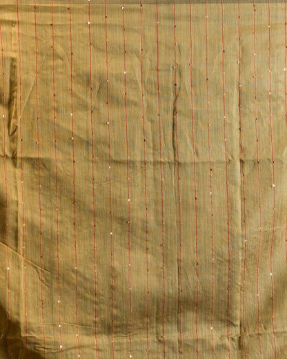 Women's Beige Cotton Blend Handloom Saree