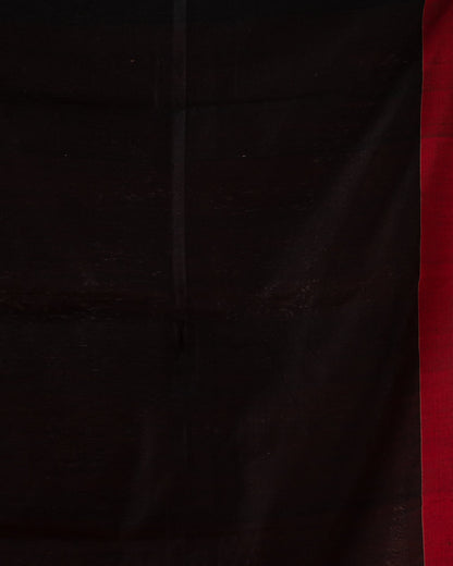 Women's Red Cotton Blend Handloom Jamdani Saree