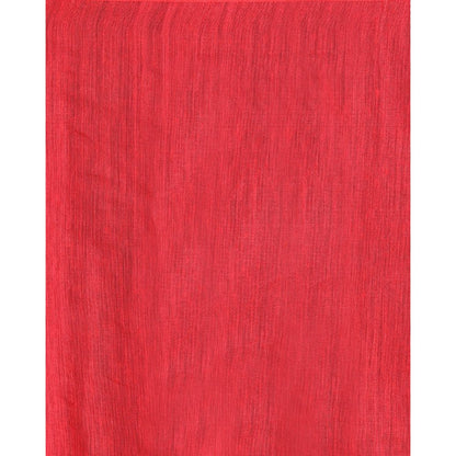 Women's Red Cotton Blend Handloom Jamdani Saree