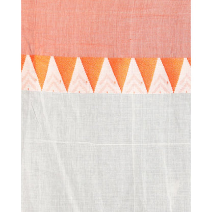 Women's Handspun Cotton White Handloom Tangail Saree