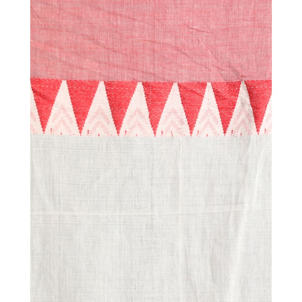 Women's Handspun Cotton White Handloom Tangail Saree