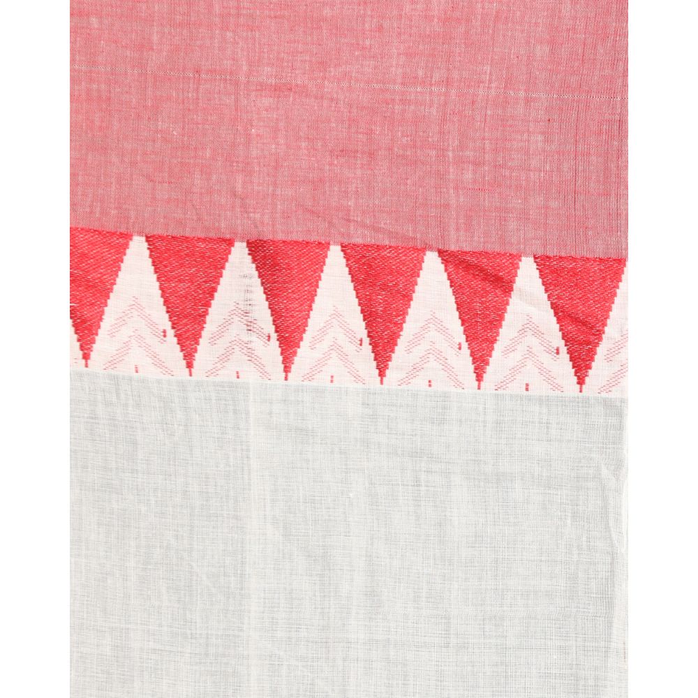 Women's Handspun Cotton White Handloom Tangail Saree