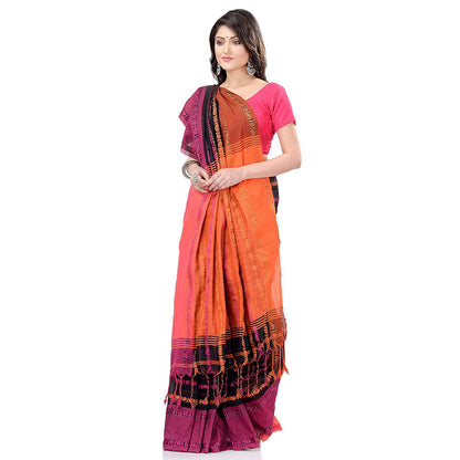 Women's Handwoven Black Dhaniakhali Cotton Saree