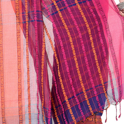 Women's Handwoven Blue Dhaniakhali Cotton Saree