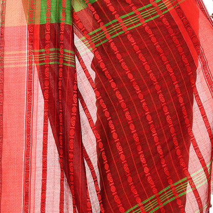 Women's Handwoven Green Dhaniakhali Cotton Saree