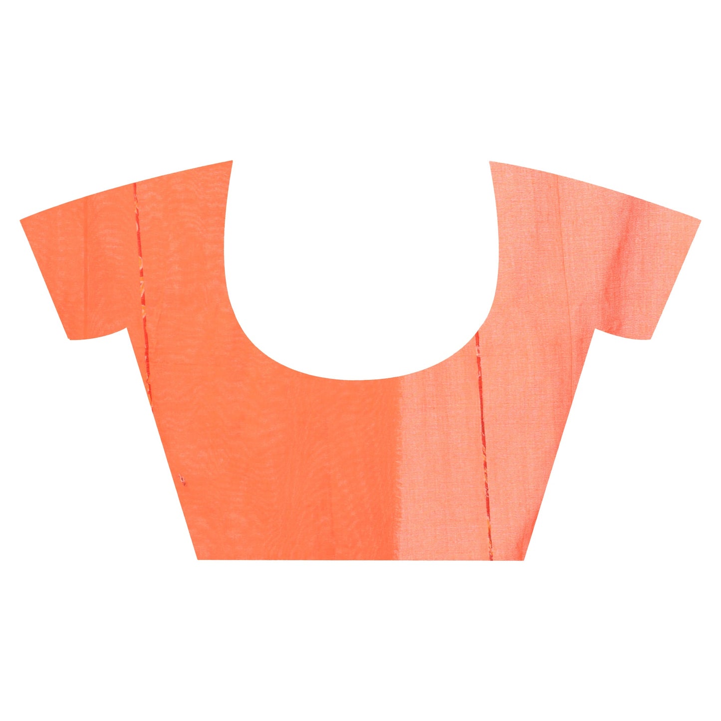 Women's Handspun Cotton Orange Handloom Applique Saree