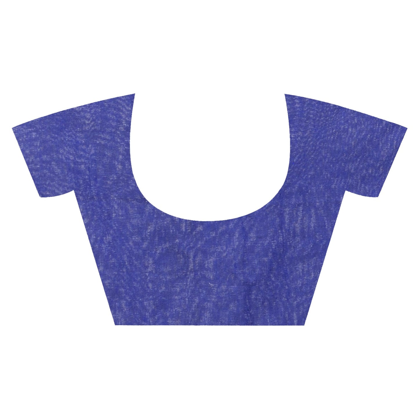 Women's Handspun Cotton Royal Blue Handloom Applique Saree