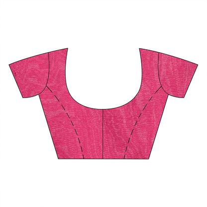 Women's Handspun Cotton Pink Handloom Print Saree