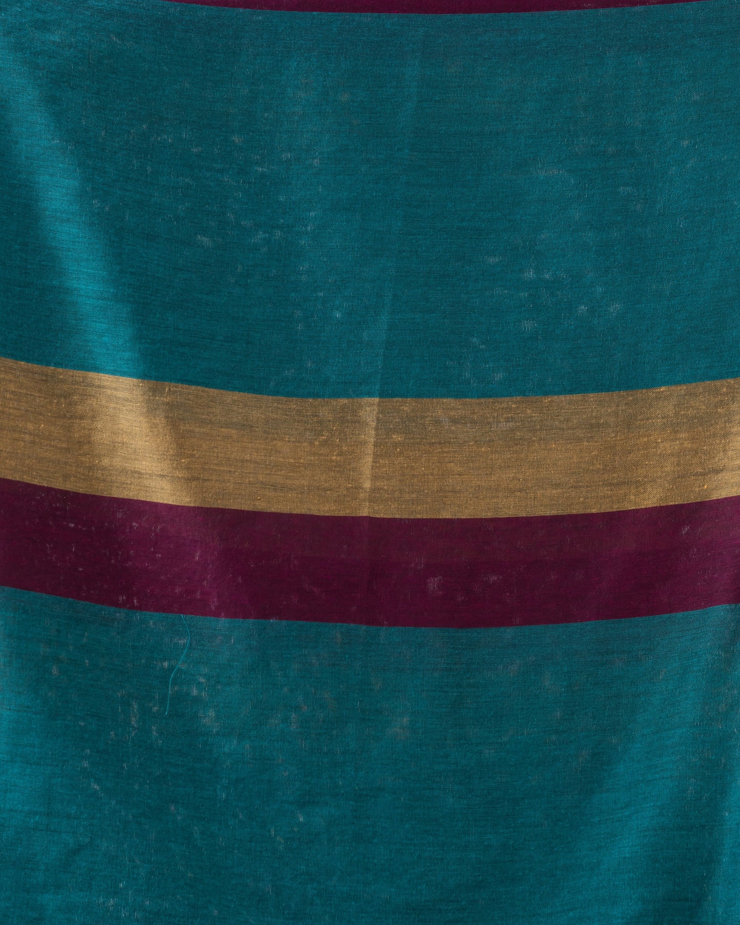 Women's Handspun Cotton Teal Handloom Saree