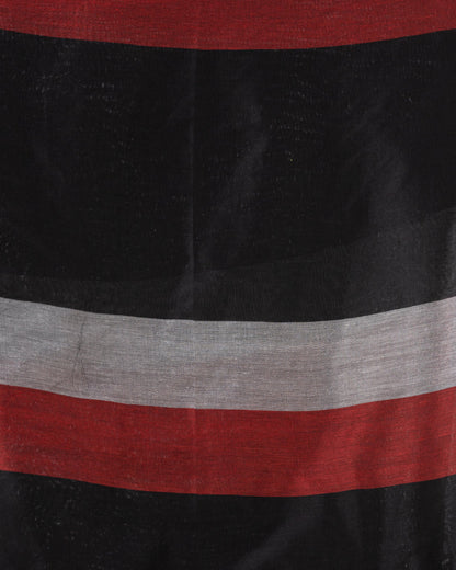 Women's Handspun Cotton Black Handloom Saree