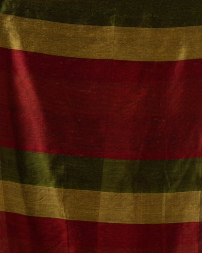 Women's Handspun Cotton Maroon Handloom Saree