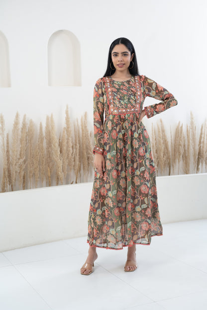 Womenâ€™s Floral Printed Traditional Dress by Myshka-
