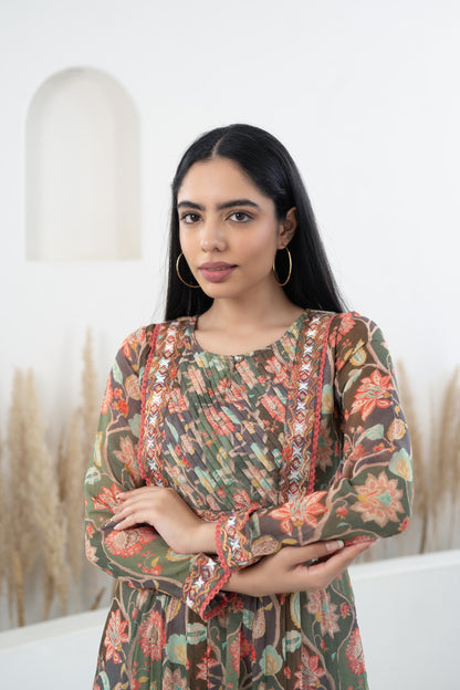 Womenâ€™s Floral Printed Traditional Dress by Myshka-