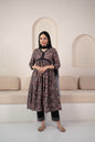 Womenâ€™s Black Printed Kurta with pant set by Myshka
