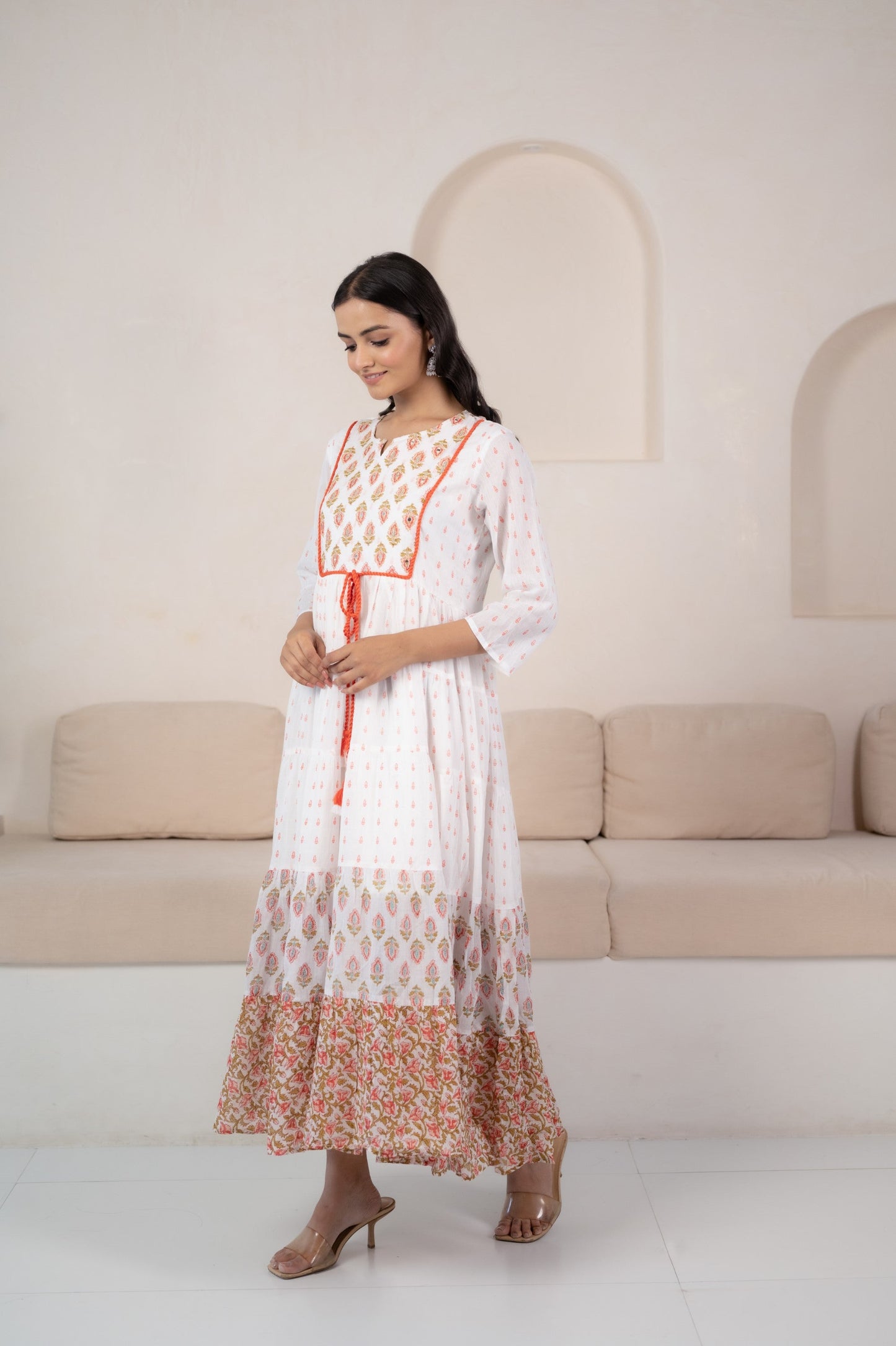 White Indo-western Dress for Women