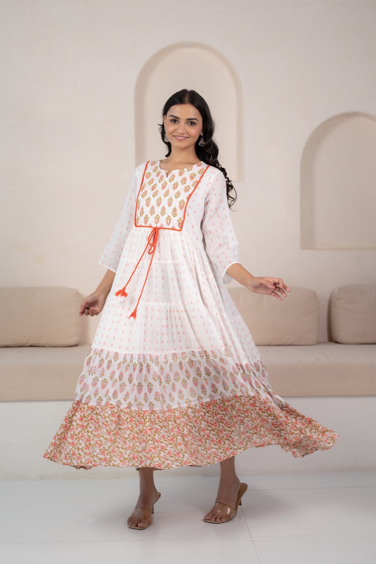 White Indo-western Dress for Women
