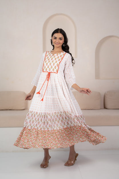 White Indo-western Dress for Women