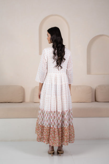 White Indo-western Dress for Women