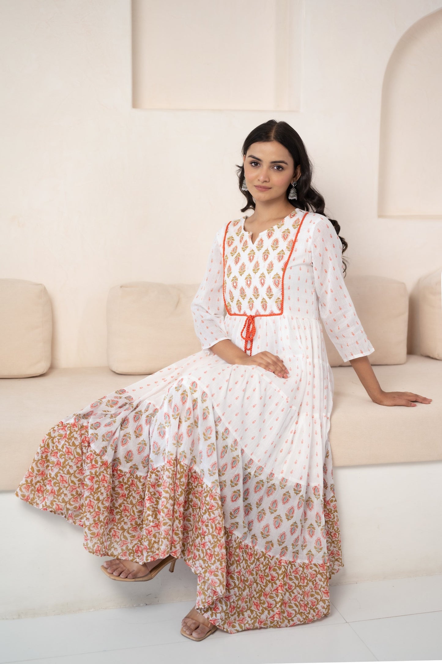White Indo-western Dress for Women