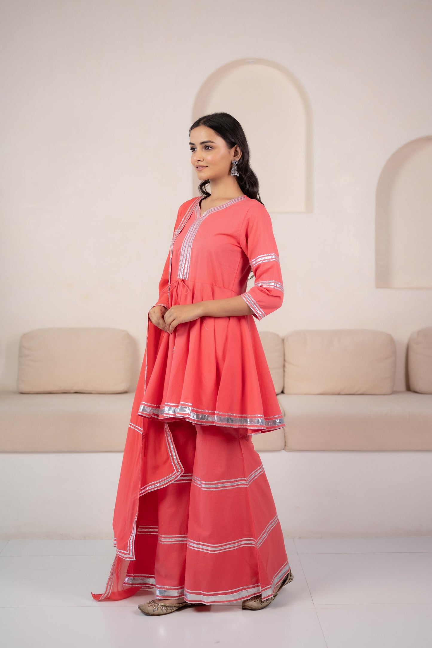 Womenâ€™s Pink sharara set for women by Myshka