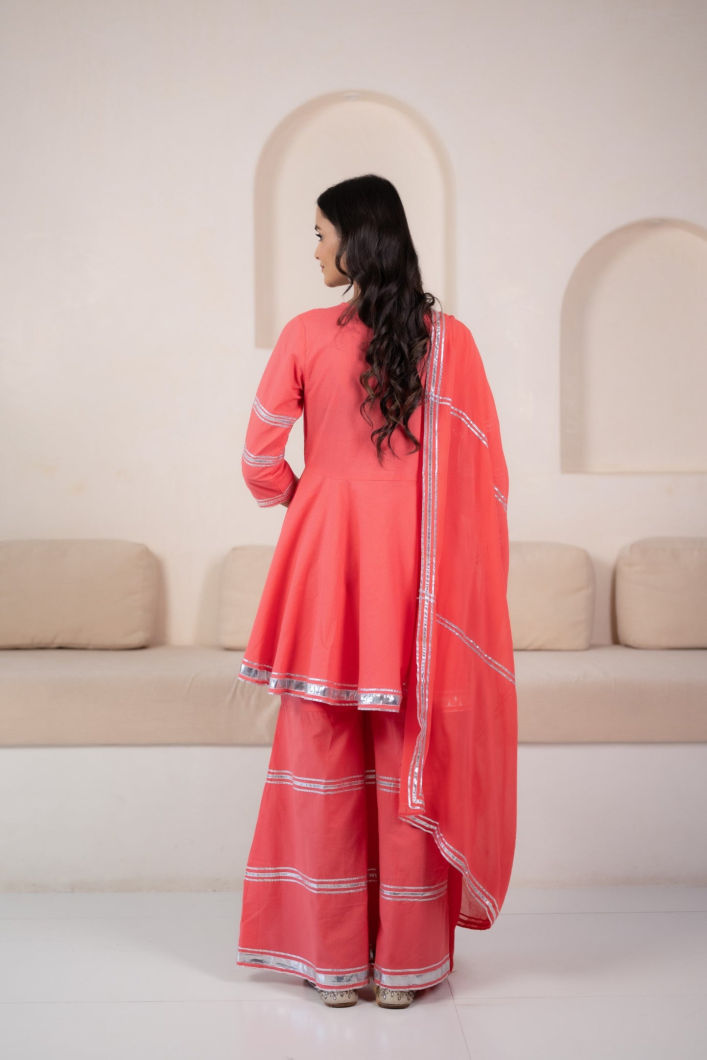 Womenâ€™s Pink sharara set for women by Myshka
