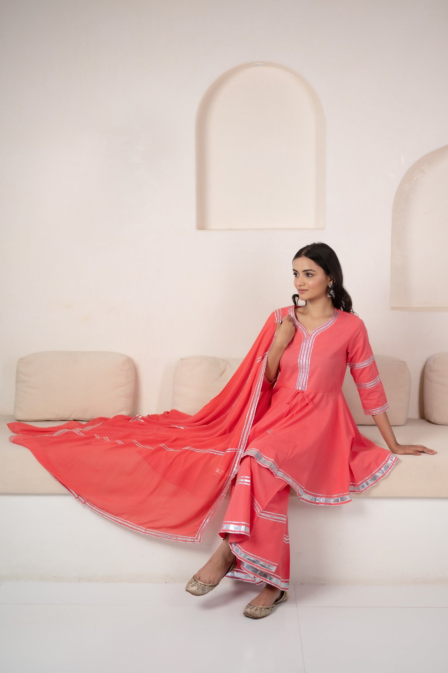 Womenâ€™s Pink sharara set for women by Myshka