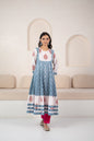 Womenâ€™s Blue A-line Kurta set by Myshka