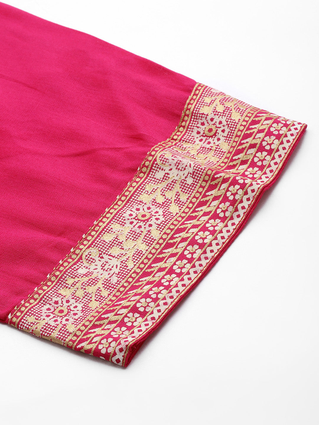 Women's Rani Rayon Panelled Printed A-Line Kurta Trouser Set With Dupatta