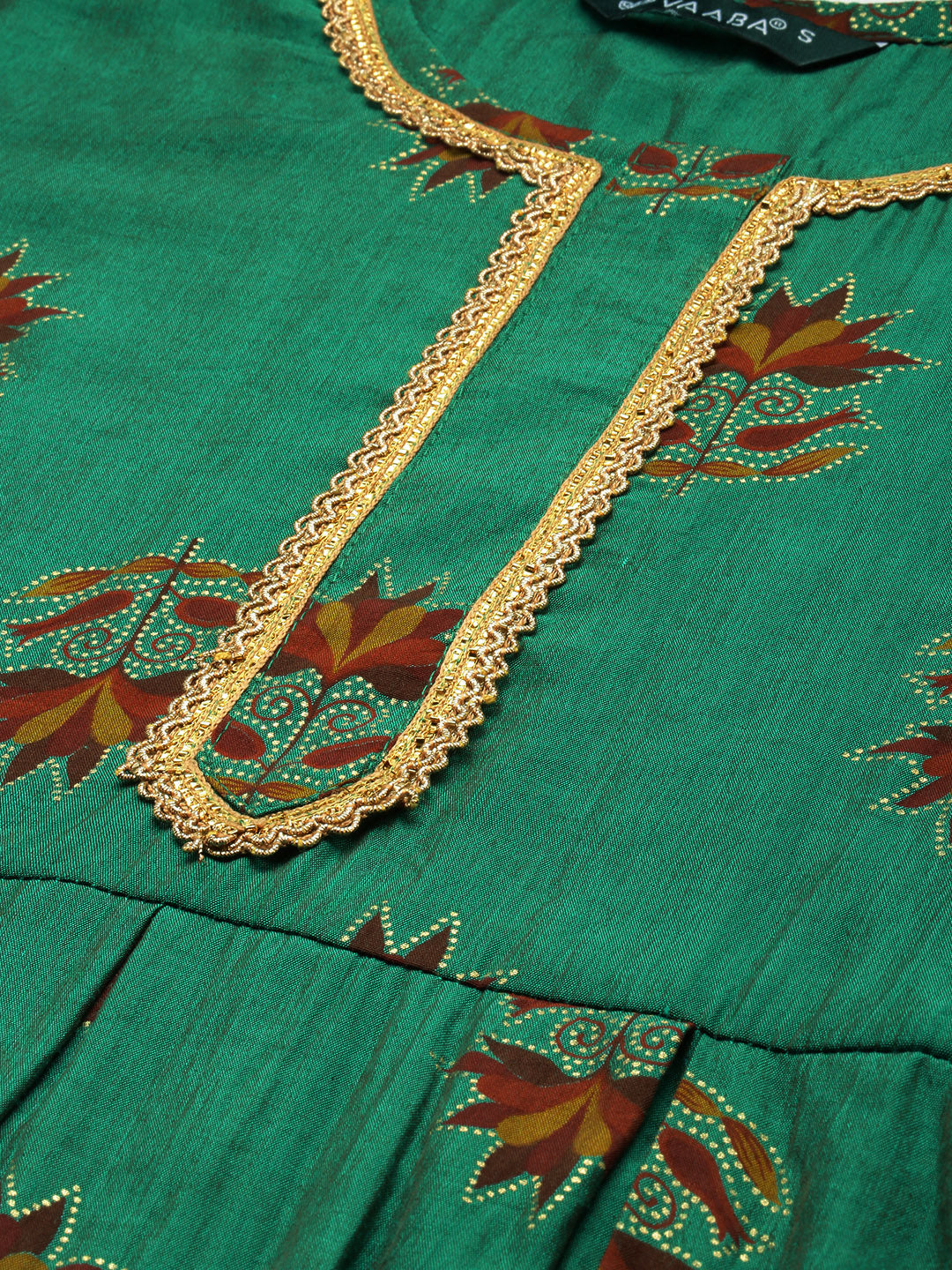 Women's Green Color Muslin Foil Printed Kurta Sharara With Dupatta