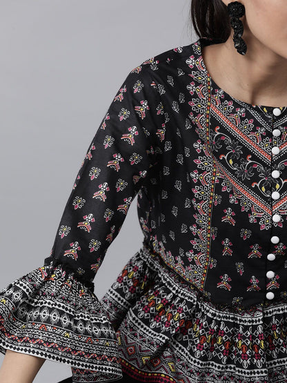 Women's Floral Printed Crop-Top Palazzo Set