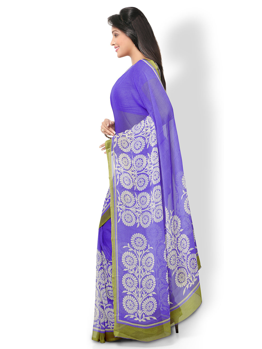 Women's Blue Georgette Printed Saree