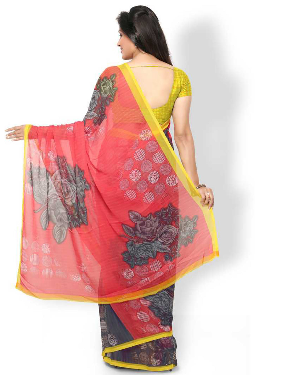 Women's Multicolor Chiffon Printed Saree