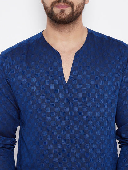 Men's Woven Design Straight  Kurta