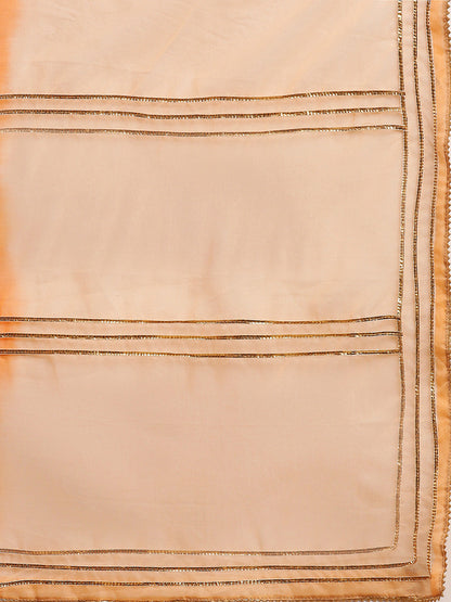 Women's Orange Ombre Organza Saree