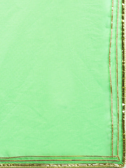 Women's Green Ombre Organza Saree