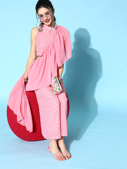 Women's Peach Palazzo Saree