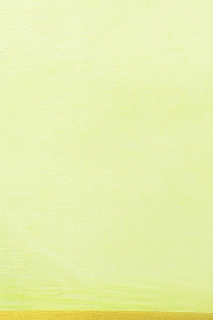 Women's Malavika Mohanan In Lime Green Hand Dyed Plain Chiffon Saree With Hand Block Printed Blouse