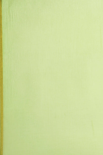 Women's Green Shaded Chiffon Saree With Zari Border