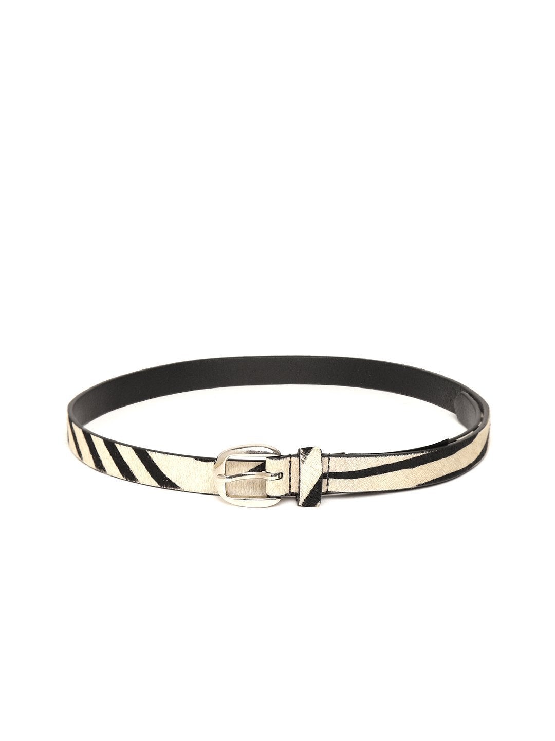Women's Zebra Hari-On Slim Leather Belt