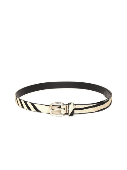 Women's Zebra Hari-On Slim Leather Belt